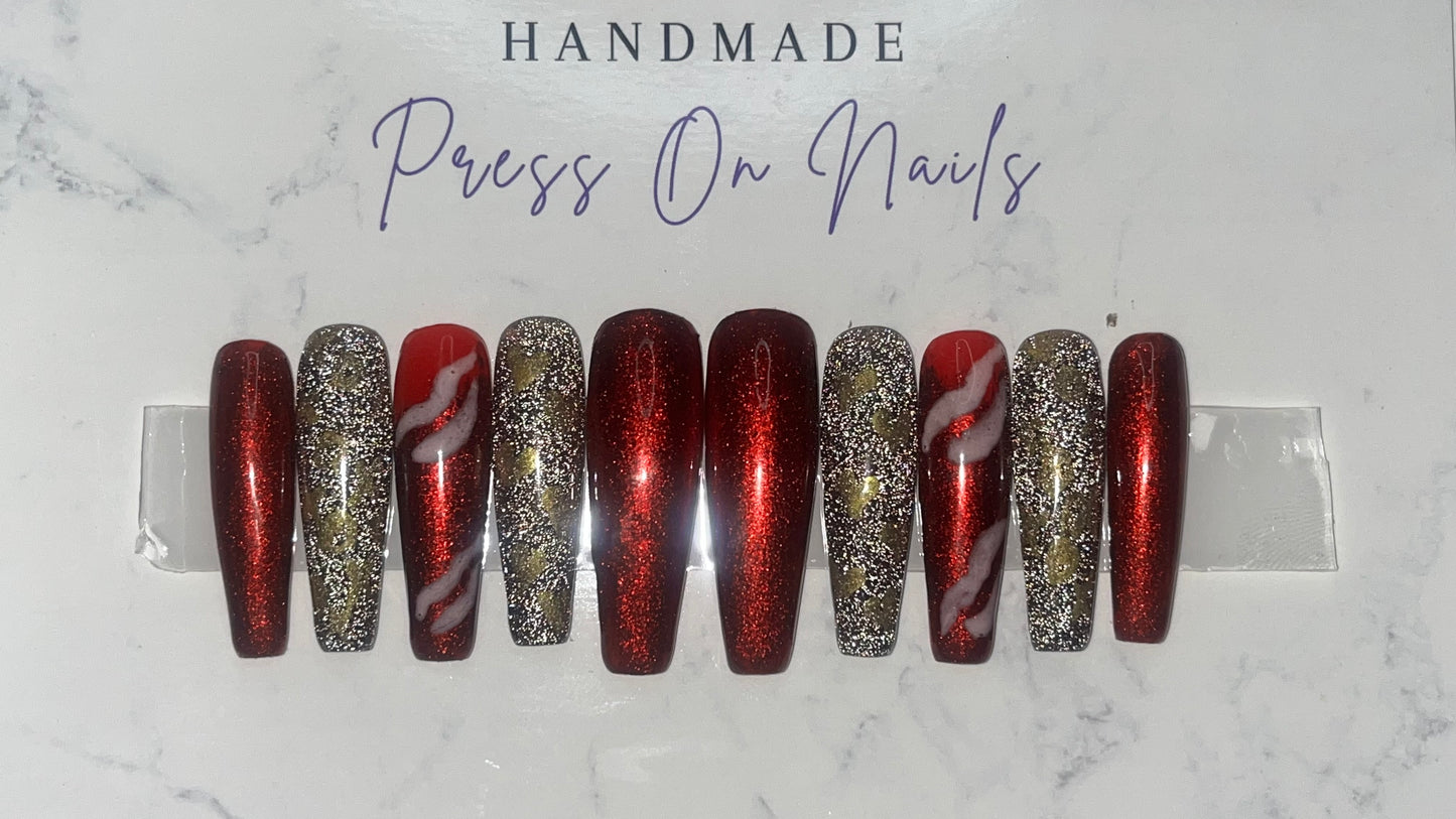 Ruby Kisses XXXL Coffin – Medium Press-On Nails | Bold & Fierce