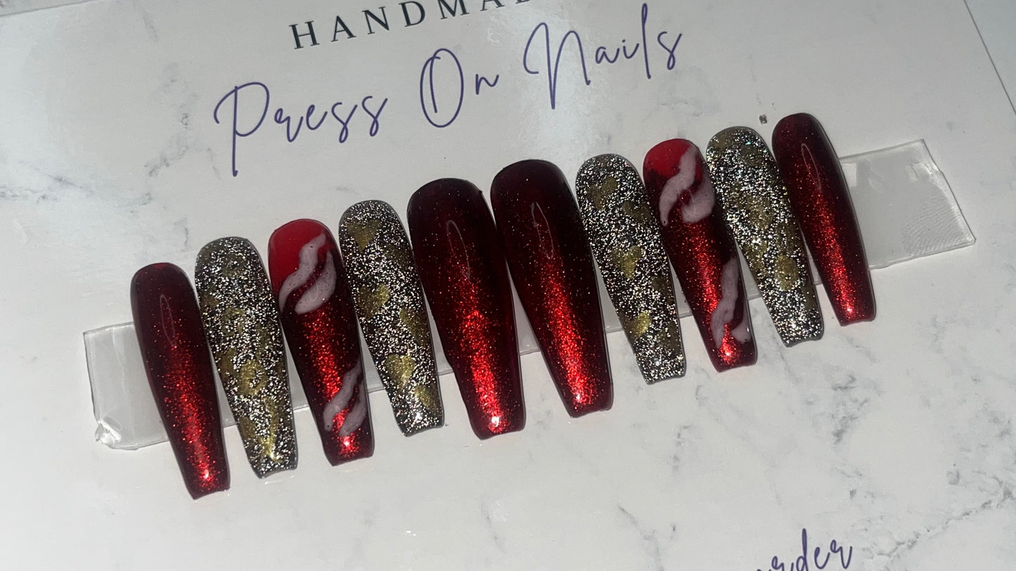 Ruby Kisses XXXL Coffin – Medium Press-On Nails | Bold & Fierce