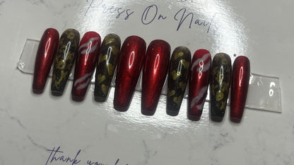 Ruby Kisses XXXL Coffin – Medium Press-On Nails | Bold & Fierce