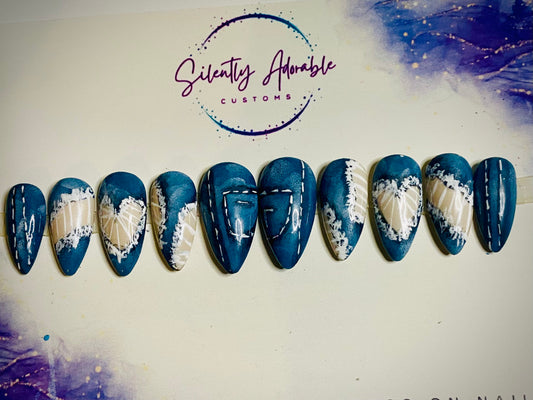 Denim Days No.2 – Medium Press-On Nails | Stylish & Long-Lasting