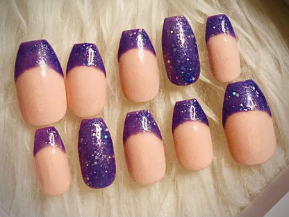 Sparkling Plums – Shorty Medium Press-On Nails | Elegant & Shimmering